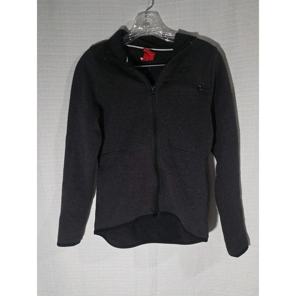 Womens Nike Full Zipup Jacket Size Snall Black Gray Pockets